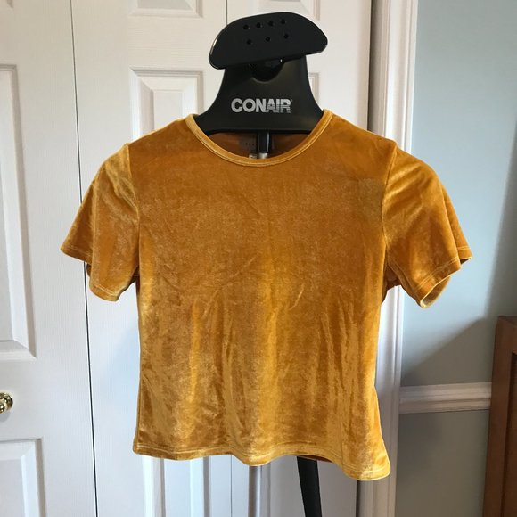 Topshop Velvet Short Sleeve- Size 6 - Picture 4 of 7